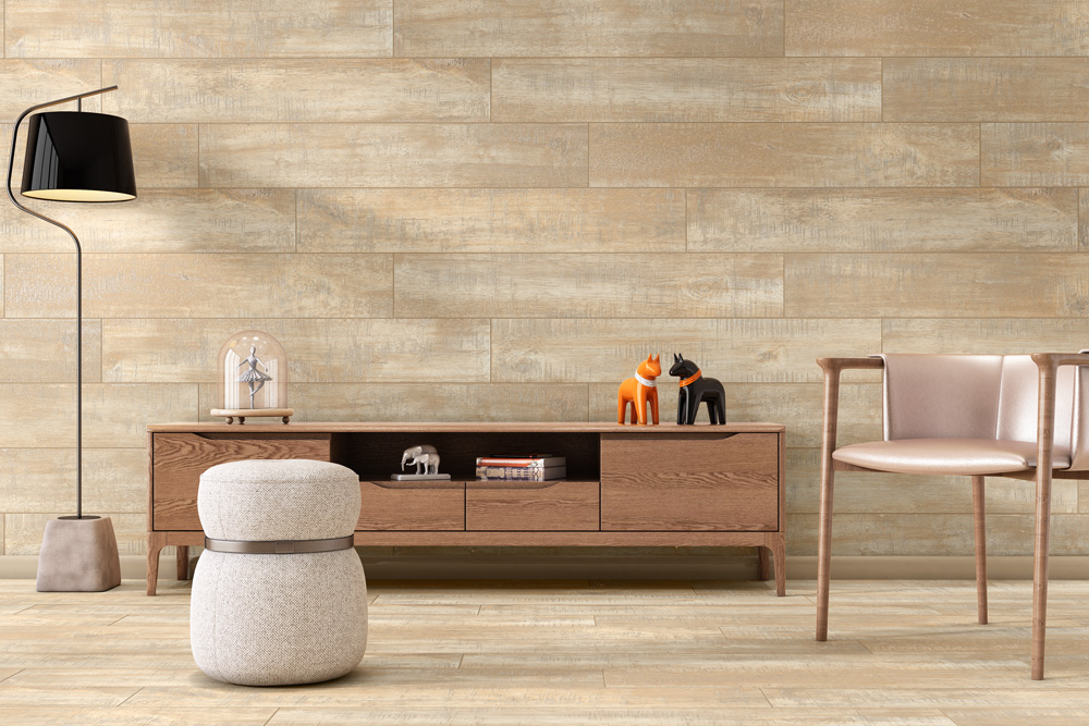 Stone Wall + Textured Floor